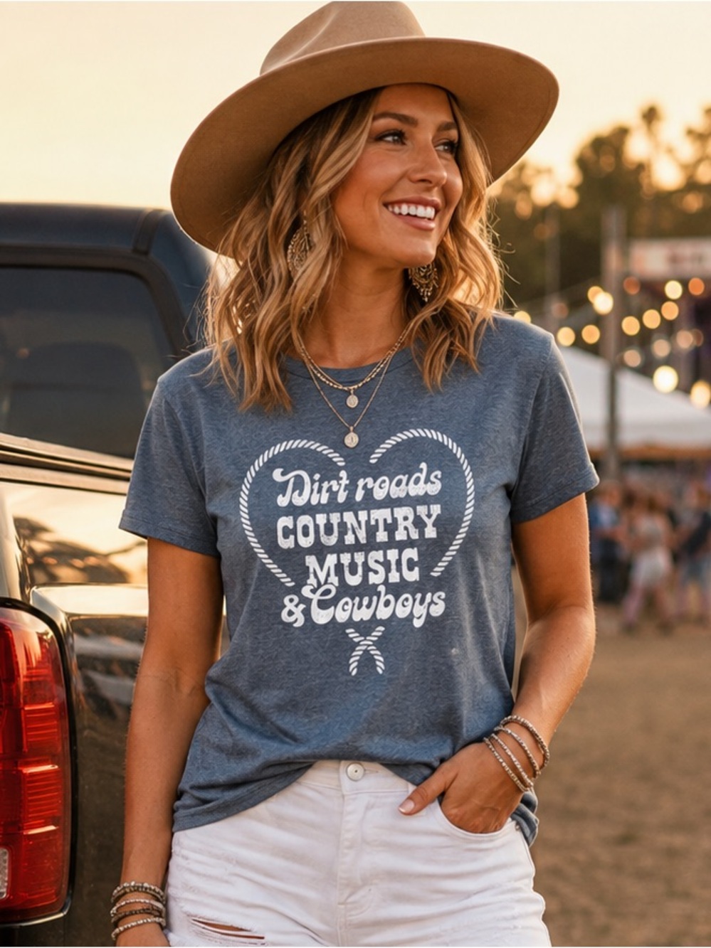 NEW Instant Message Country Graphic Tee Dirt Roads Country Music Cowboys Medium